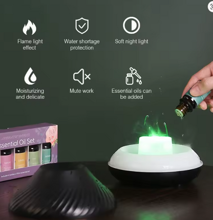 Premium Portable Vulkan Diffusor - Minimalistisches Design mit 7 LED-Farben